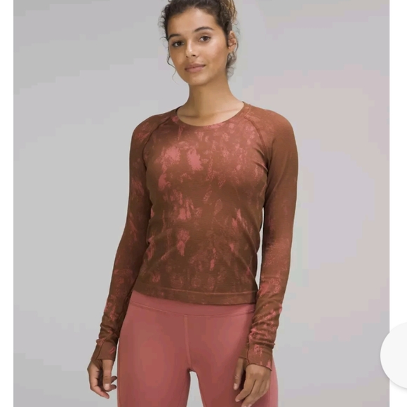 Lululemon Swiftly Tech Long Sleeve Shirt 2.0 *Race Length Shadow Bloom Roasted - Picture 1 of 8